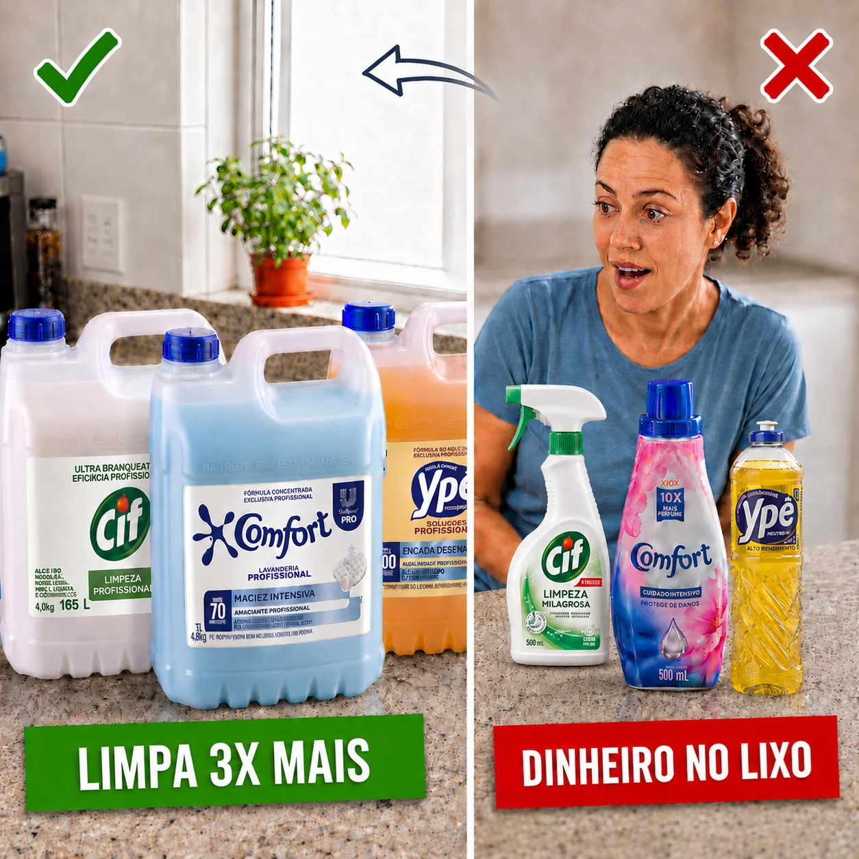 Mulher com casa limpa e organizada