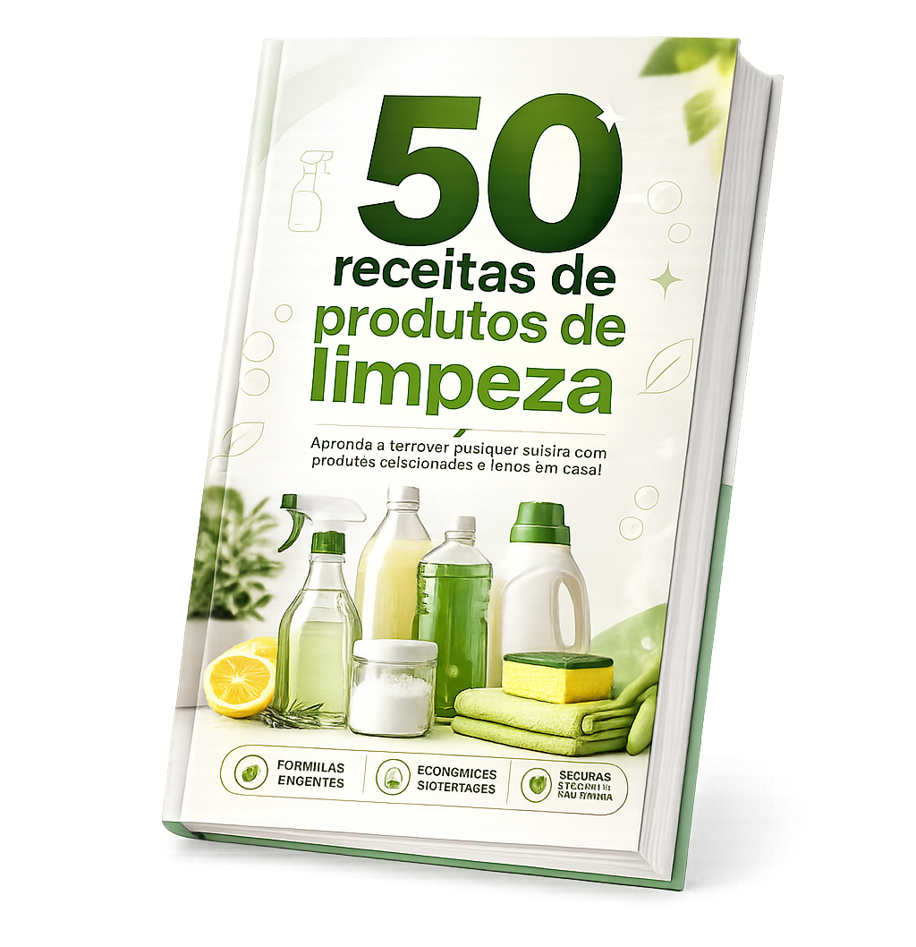 Manual 50 Receitas Caseiras de Limpeza — eBook Mockup